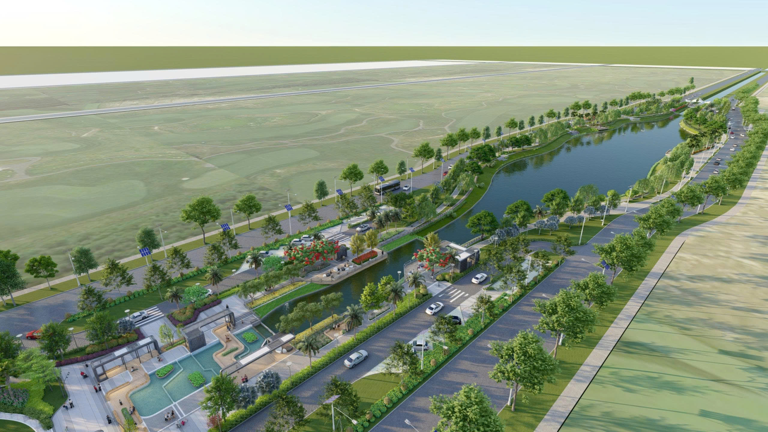 Canal Landscape at VSIP III, Binh Duong Province, Vietnam